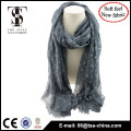 Blended material high quality animal print soft feel spring scarf with flocking